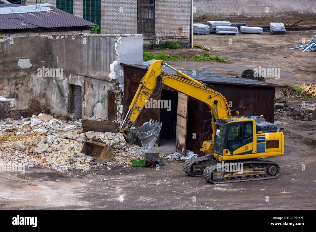 Concrete slab tear-out and debris haul-off on a property in Mobile County, AL